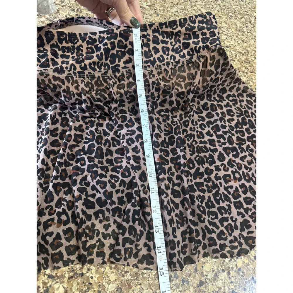 Women's Komar Leopard Print Strapless‎ Swim Top Tunic Cover Up